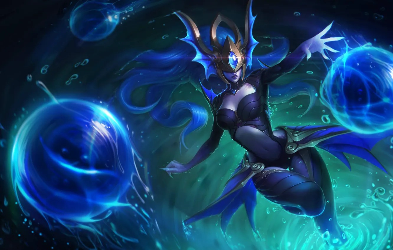 Фото обои Girl, Fantasy, Art, League of Legends, Illustration, LoL, Syndra, Game Art