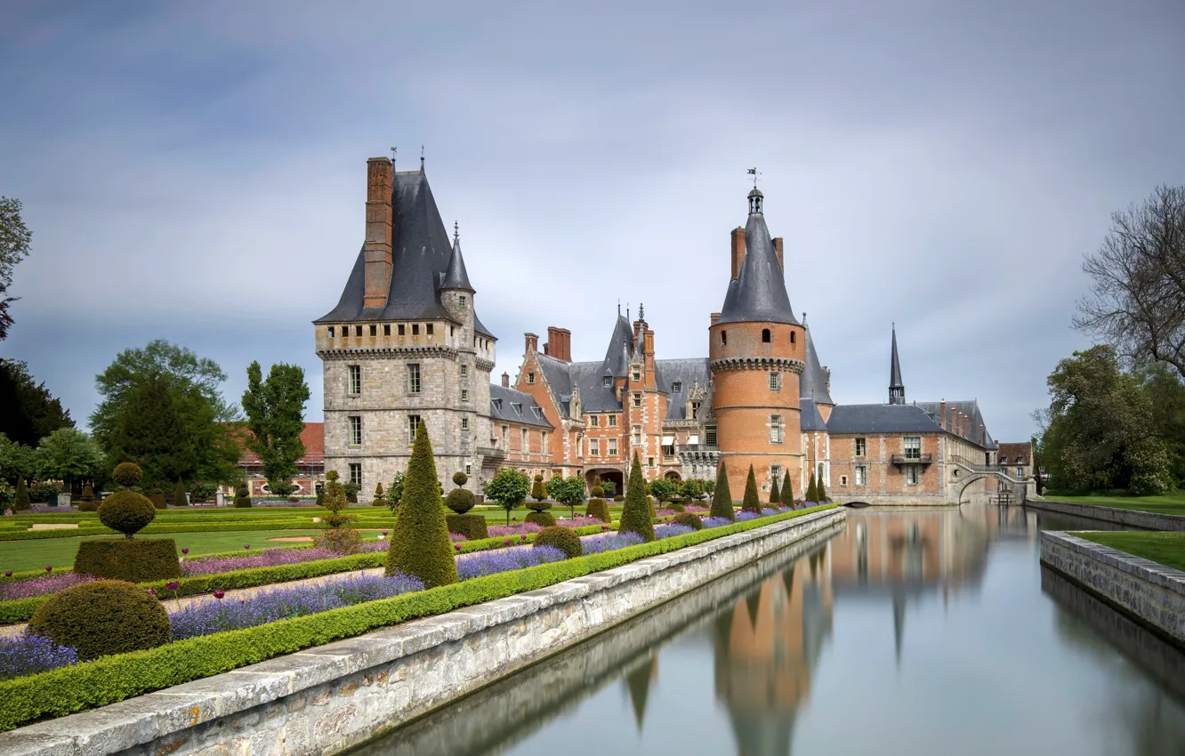 Фото обои замок, Франция, Maintenon, Château de Maintenon