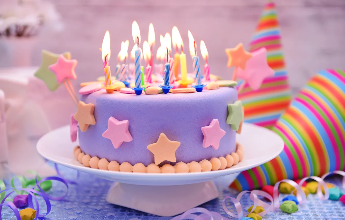 Фото обои свечи, торт, cake, sweet, decoration, Happy, День Рождения, Birthday