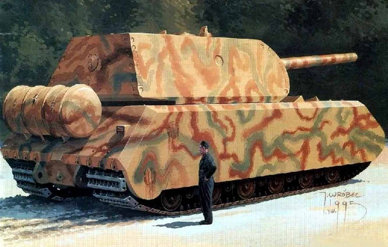 Фото обои танк, сверхтяжёлый, Panzerkampfwagen VIII, «Maus», «Мышь»