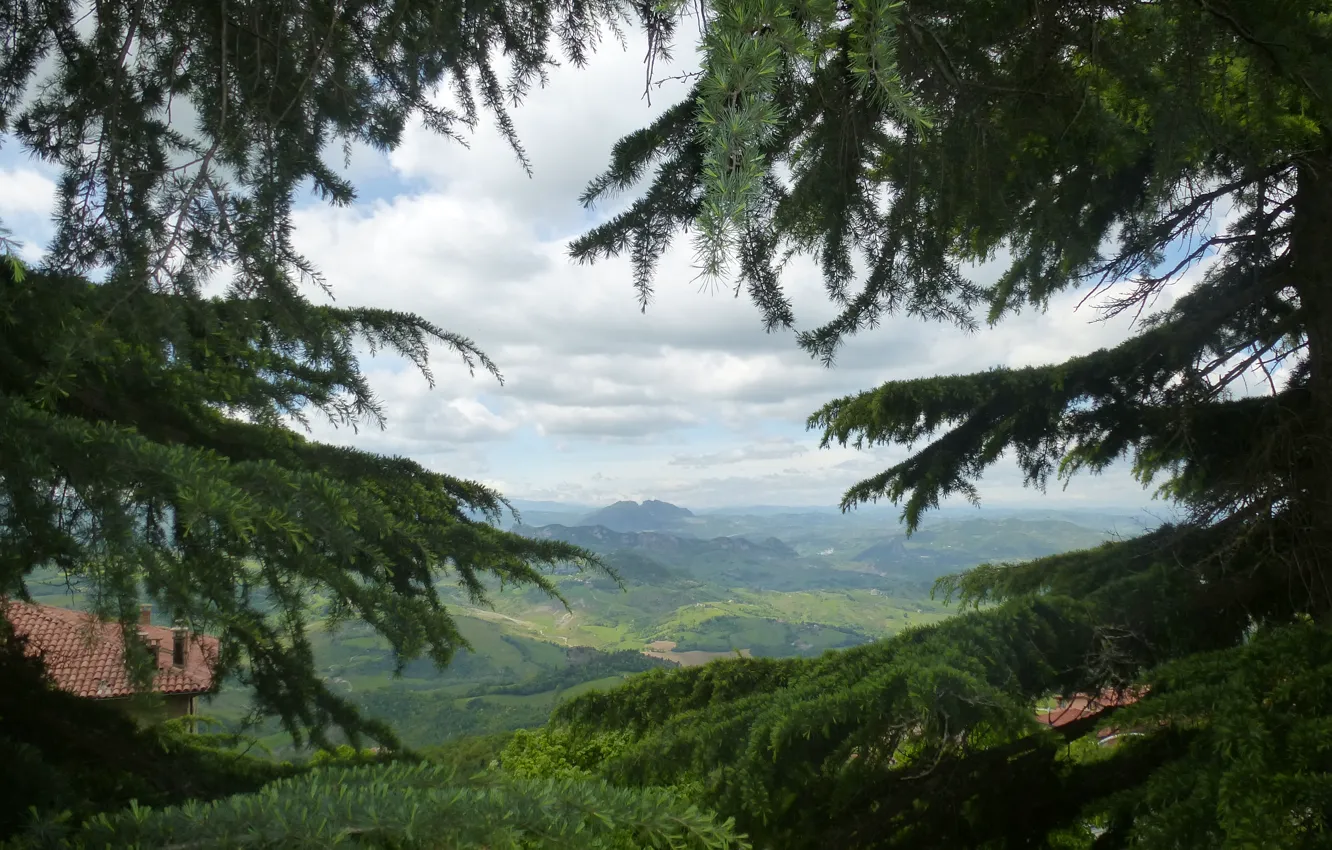 Фото обои trees, view, san-marino