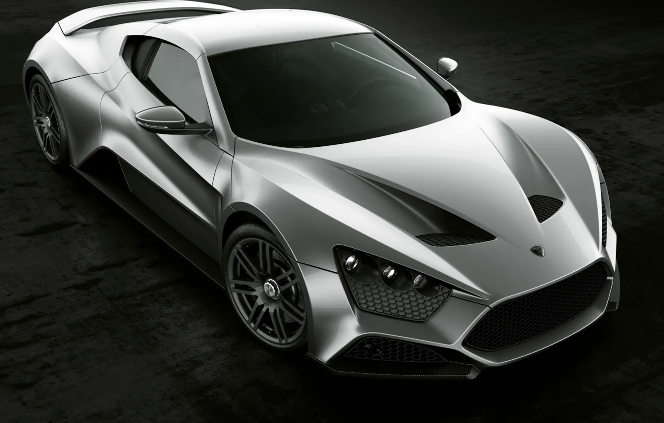 Фото обои Машина, Car, Автомобиль, Grey, Зенво, Zenvo ST1