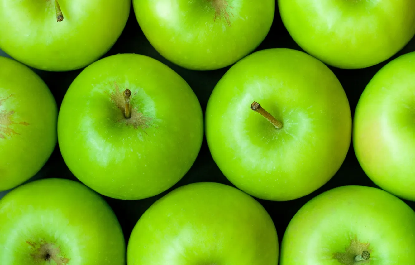 Фото обои яблоки, еда, зеленые