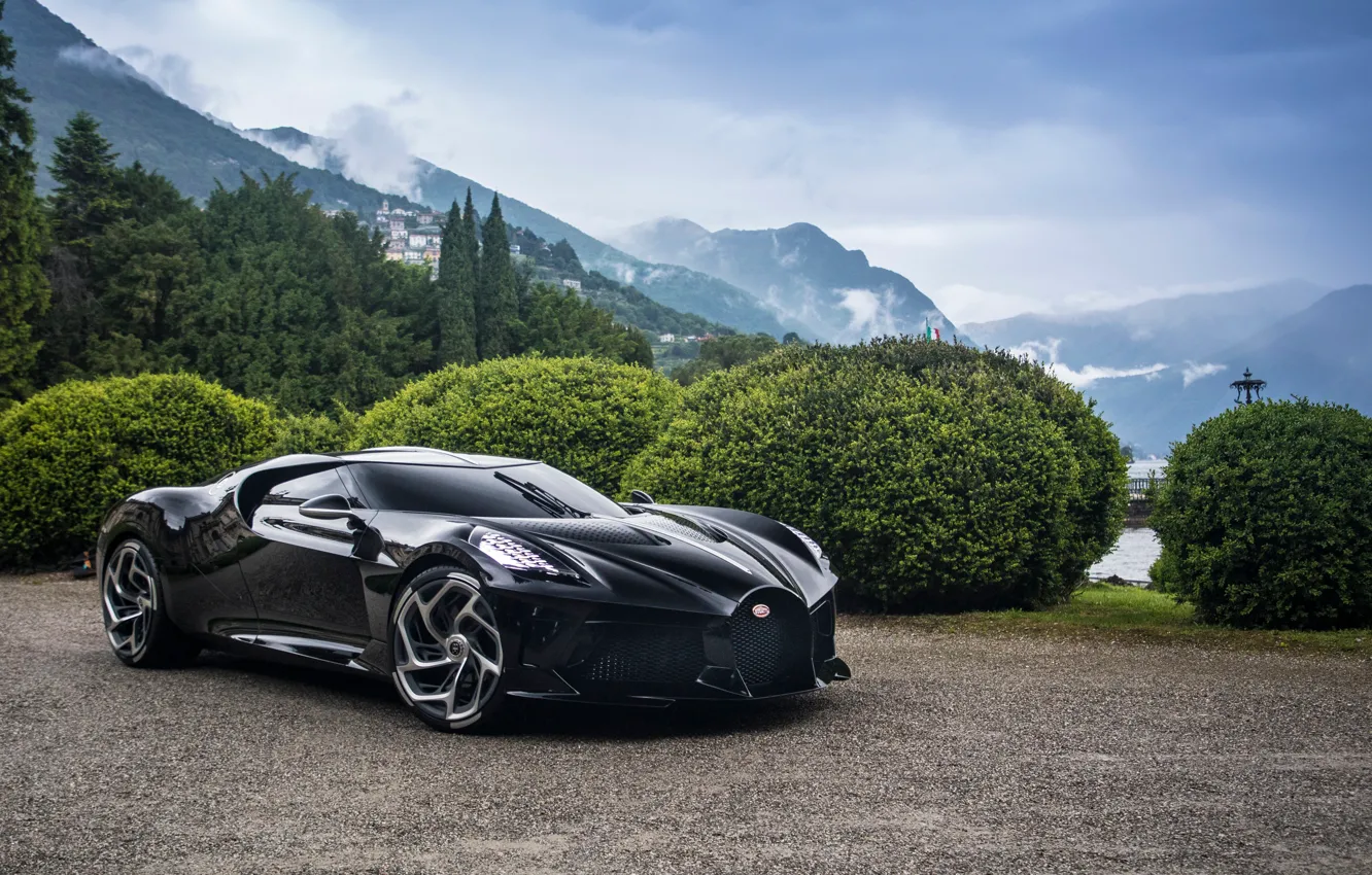 Фото обои Bugatti, суперкар, гиперкар, 2019, La Voiture Noire