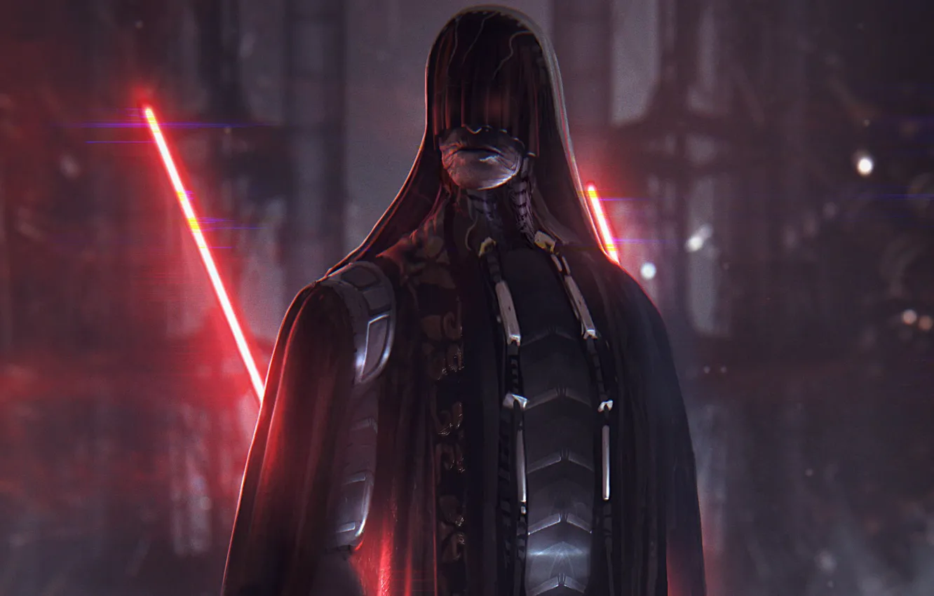 Фото обои Star Wars, sith lord, fan art, lightsaber, лазерный меч, sith