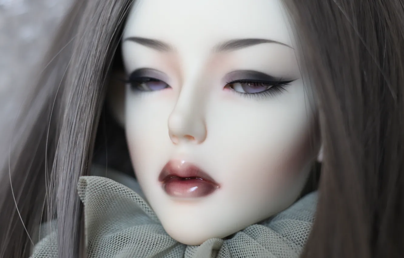 Фото обои глаза, девушка, волосы, кукла, губы, doll, BJD