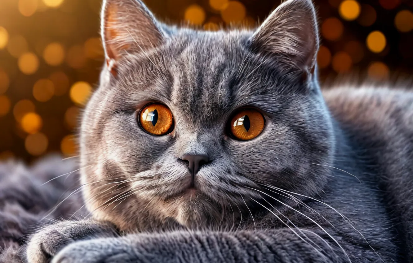 Фото обои Кошка, Кошки, Кот, Британец, Британская короткошерстная