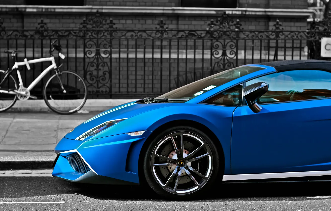 Фото обои Lamborghini, gallardo, blue, LP570-4, matte, performante