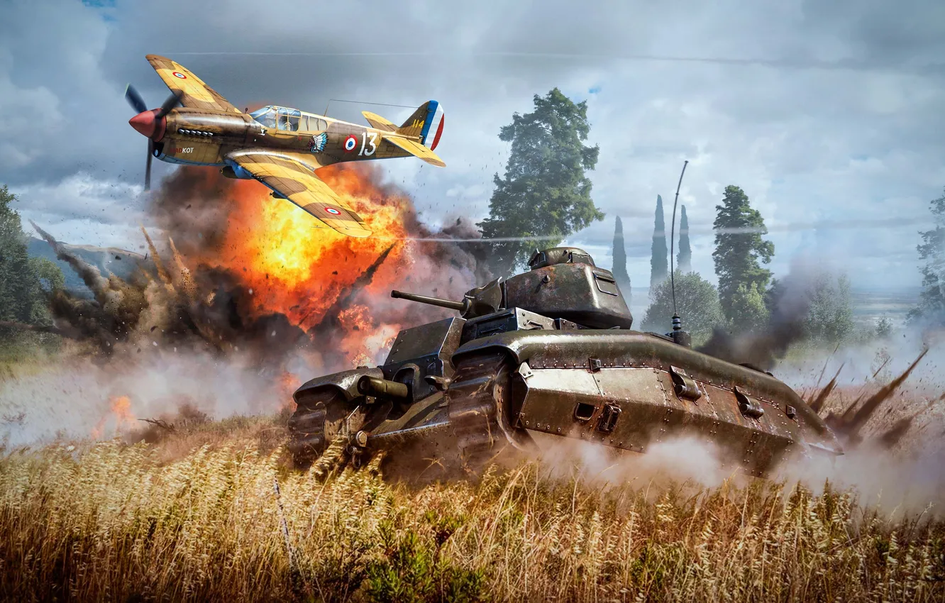 Фото обои Франция, Игра, Истребитель, Танк, Game, Tank, War Thunder, Gaijin Entertainment