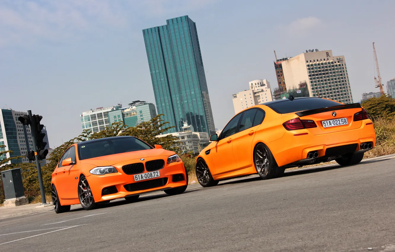Фото обои BMW, Orange, Matte, Tuning, F10