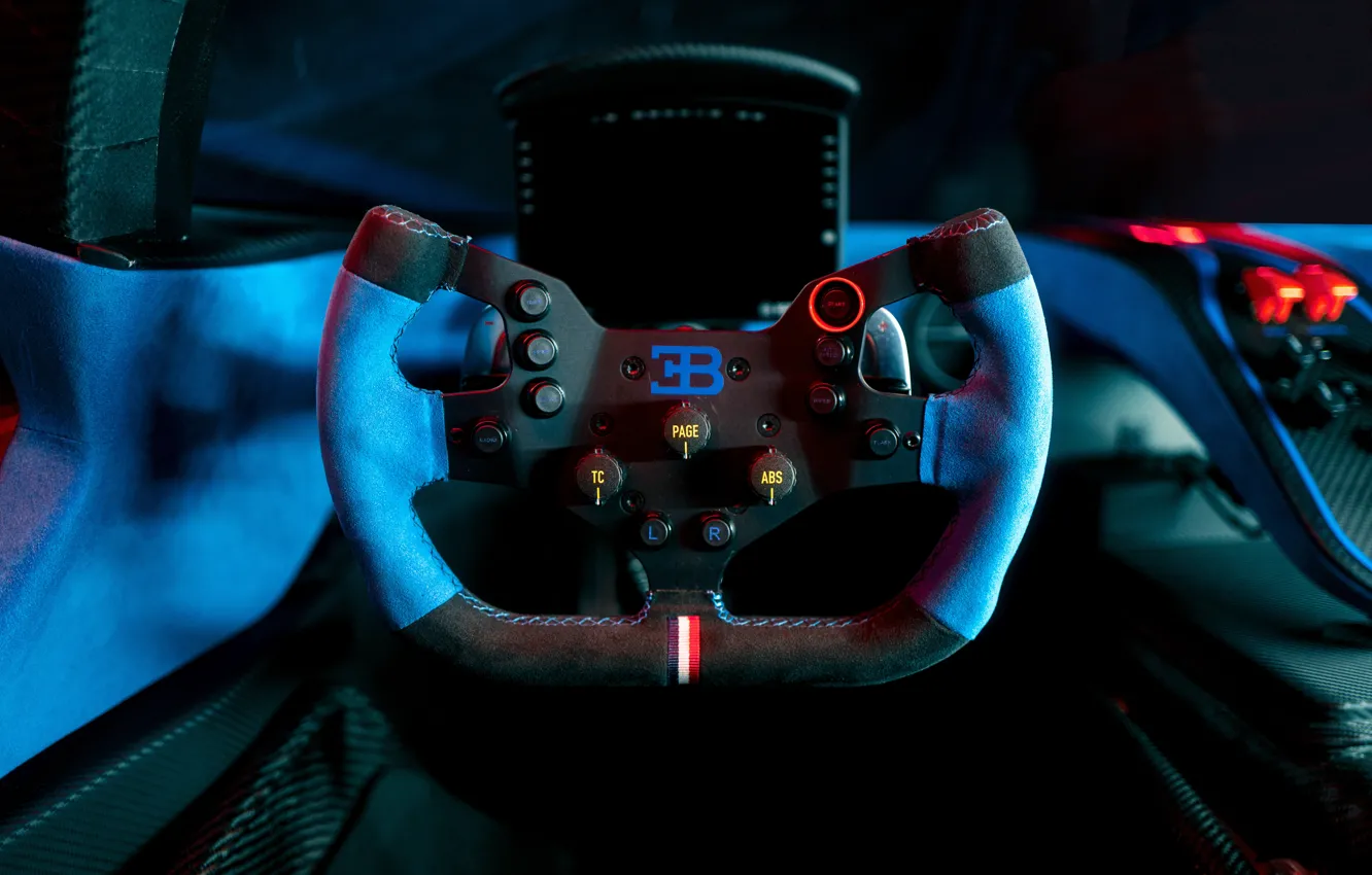 Фото обои Bugatti, steering wheel, Bolide, Bugatti Bolide