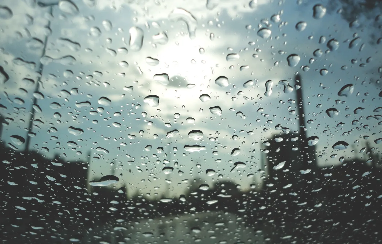 Фото обои Sky, Glass, Street, Rain