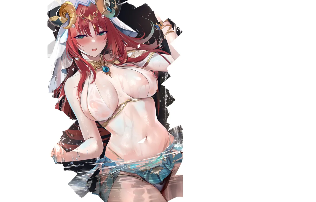 Фото обои girl, hot, sexy, wet, hot girl, boobs, anime, big boobs