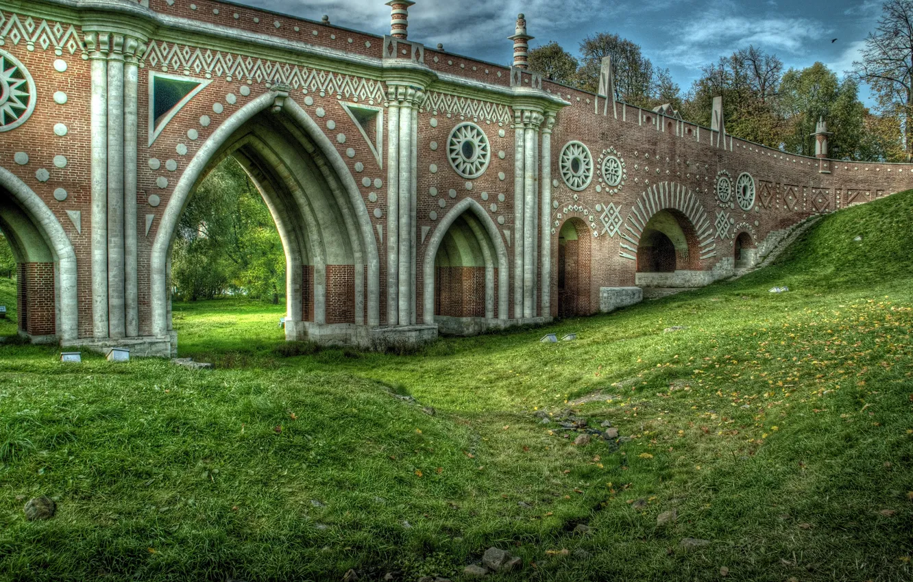 Фото обои город, парк, hdr, царицыно