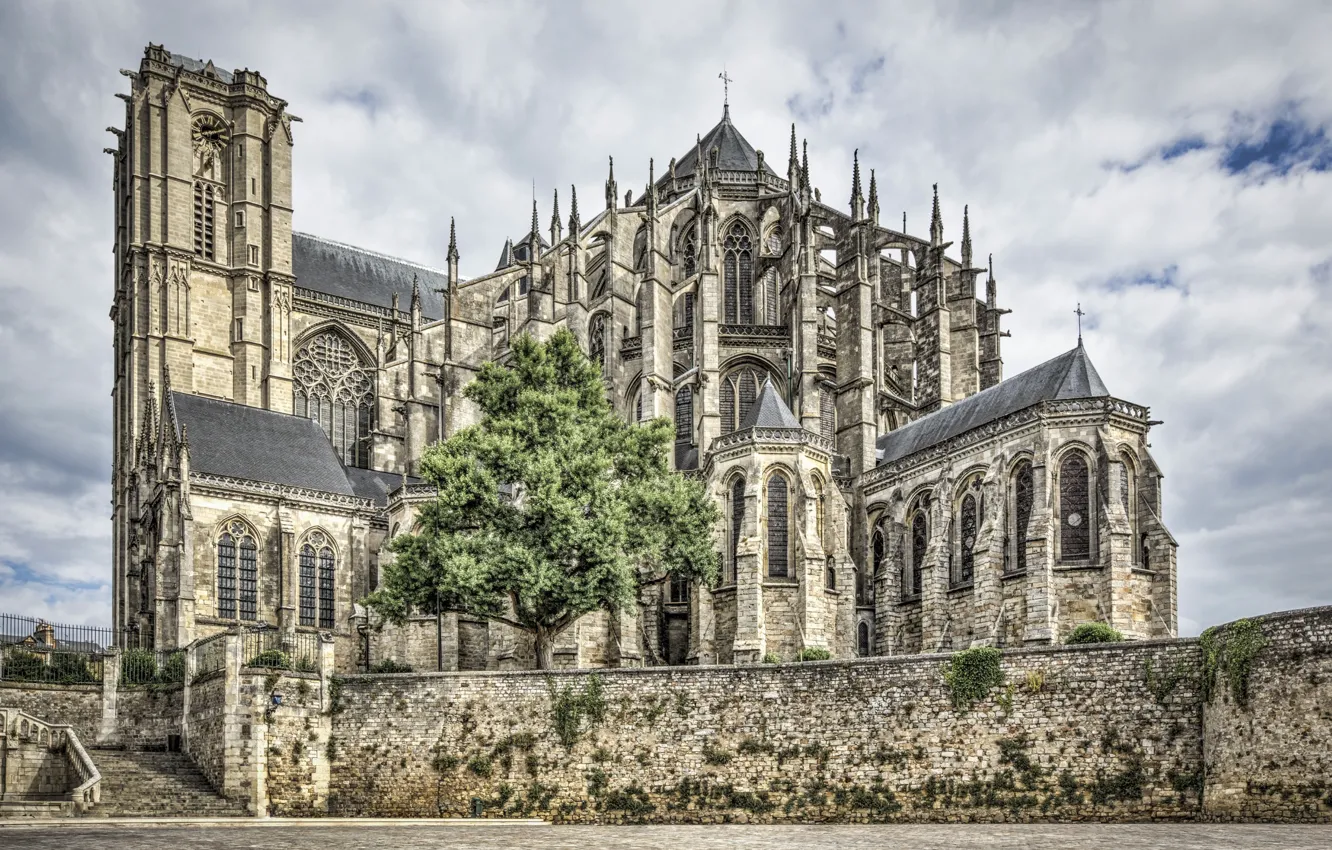 Фото обои Франция, Кафедральный собор, Ле-Ман