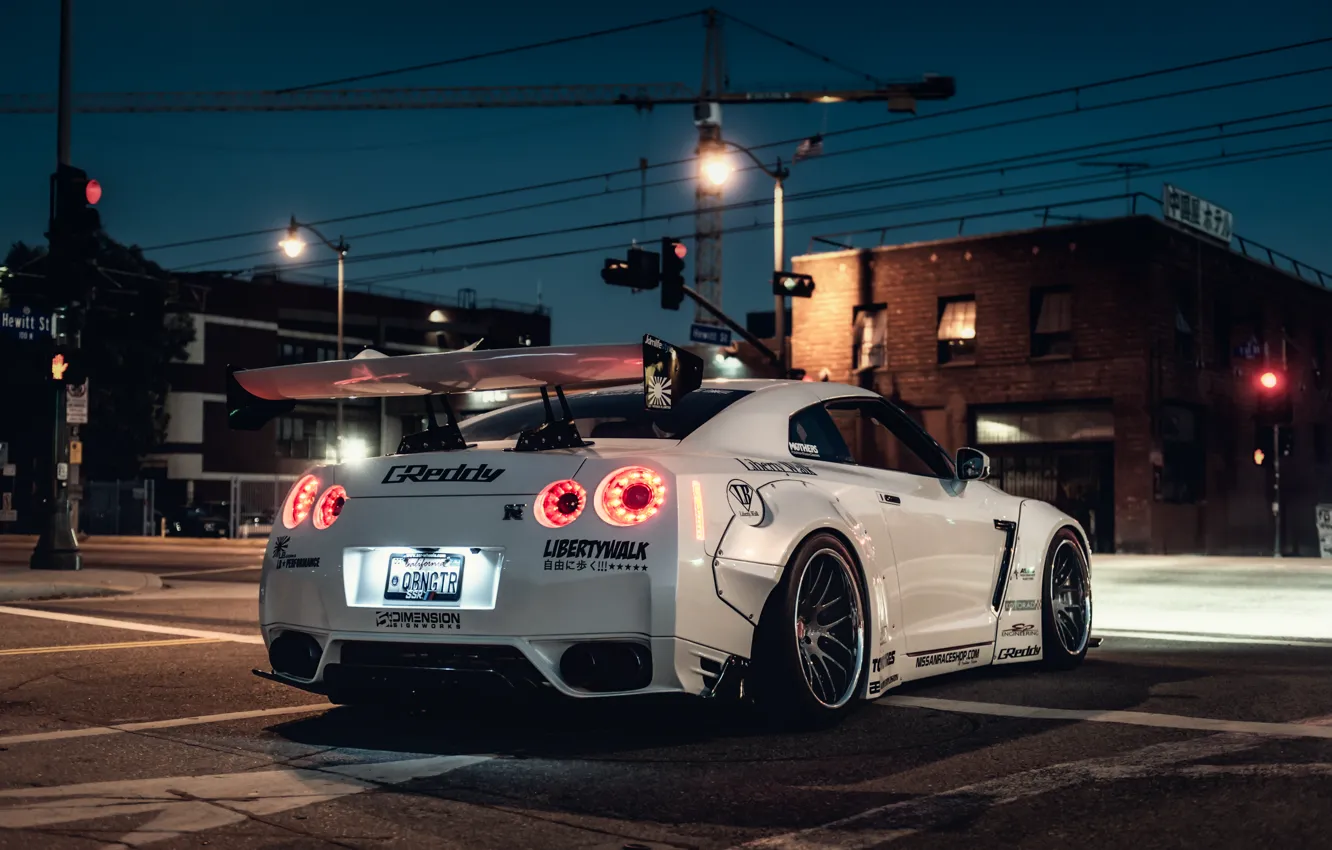 Фото обои car, ниссан, tuning, автообои, nissan gt-r, hq wallpaper, liberty walk