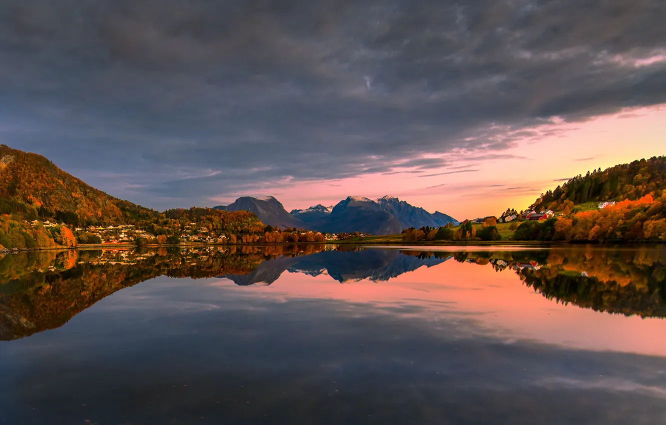 Фото обои небо, горы, Norway, фьорд, More og Romsdal, НОрвегия, Leirvagen