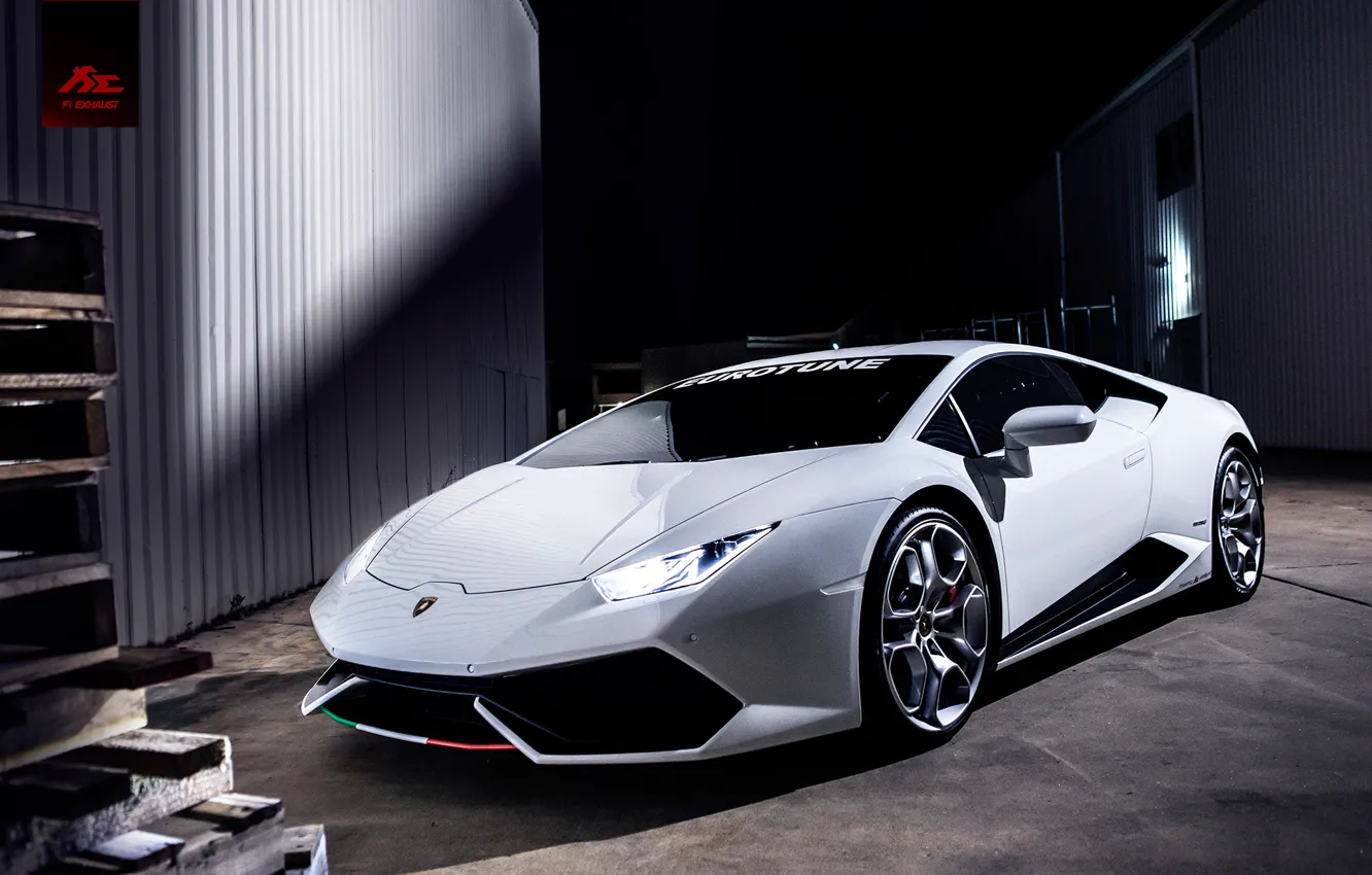 Фото обои Lamborghini, White, Huracan, LP610