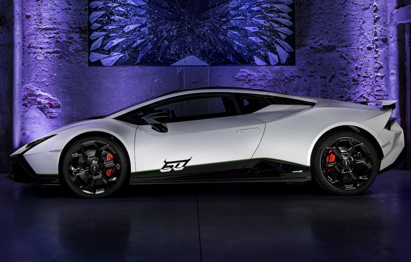 Фото обои Lamborghini, вид сбоку, Huracan, 2023, 60th Anniversary Edition, Tecnica, Lamborghini Huracan Tecnica