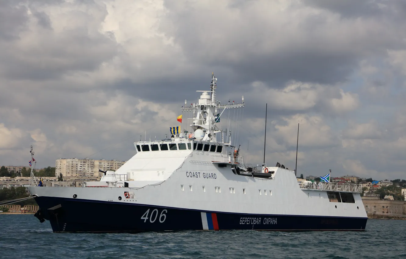 Фото обои черное море, проворный, пограничный сторожевой корабль