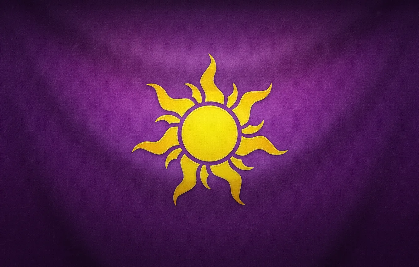 Фото обои фиолетовый, солнце, фон, флаг, Рапунцель, эмблема, Tangled, Rapunzel