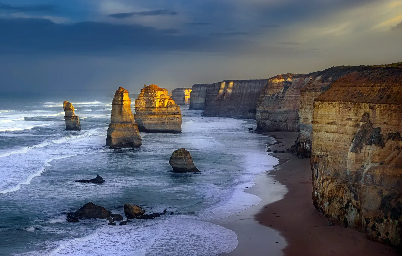 Фото обои Australia, Victoria, First light, Princetown, Apostles