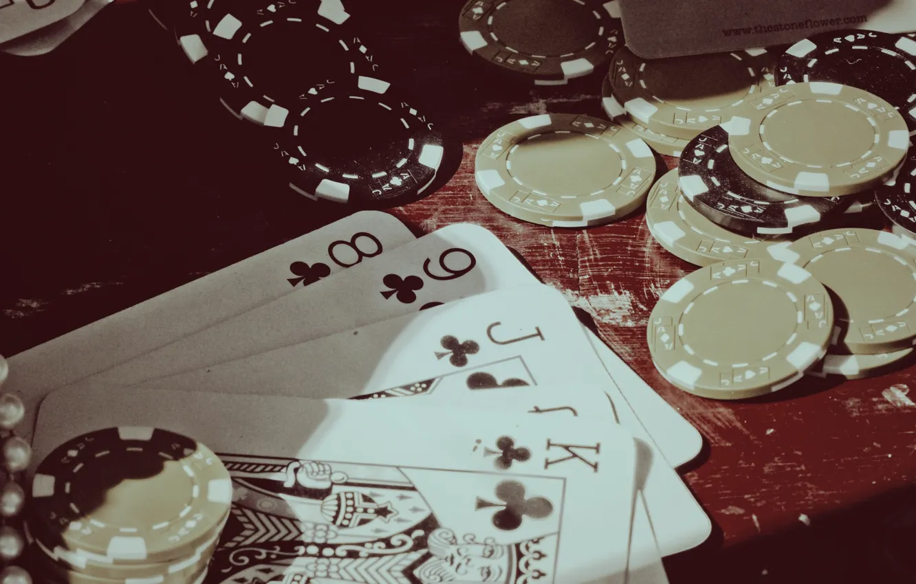 Фото обои карты, фишки, покер