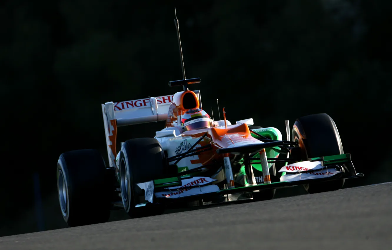 Фото обои машина, Формула 1, болид, Formula 1, Форс Индия, Force India, Formula One, гонка.