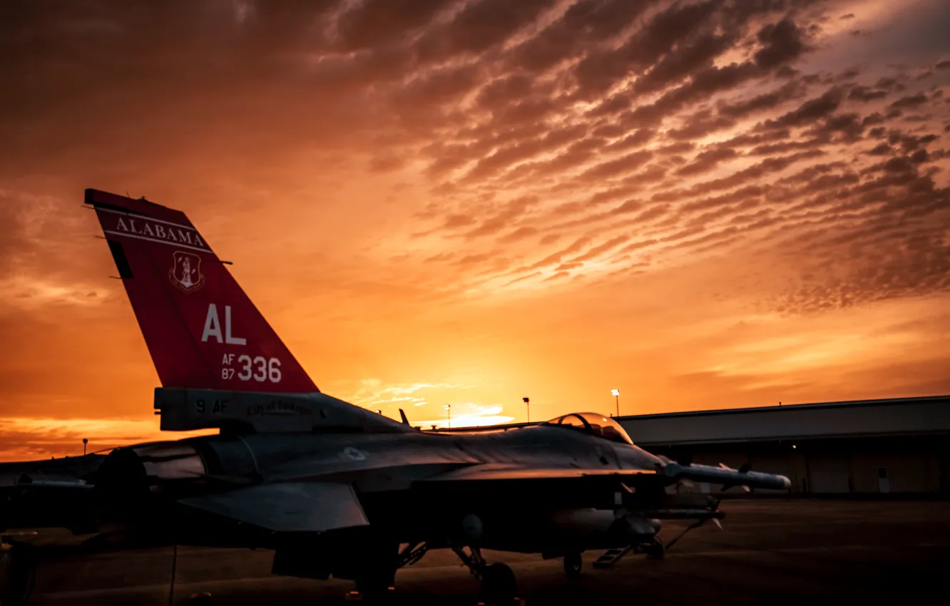 Фото обои ВВС США, General Dynamics, истребитель четвёртого поколения, американский многофункциональный лёгкий, F-16C Fighting Falcon