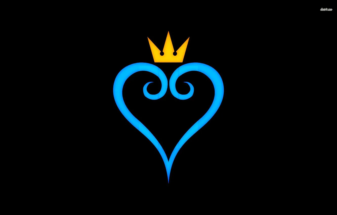 Фото обои love, black, blue, kingdom hearts
