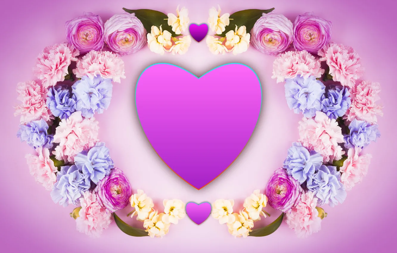Фото обои цветы, сердце, Valentine's Day, День Святого Валентина