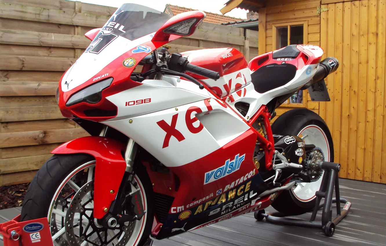 Фото обои спорт, Ducati, 1098, Стойка, Спортбайк
