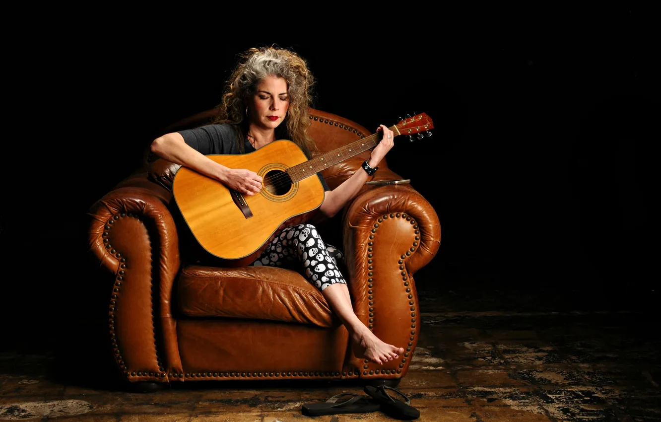 Фото обои музыка, женщина, гитара, Marynell