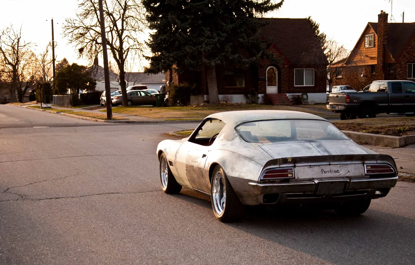 Фото обои Pontiac, Street, Road, Old School