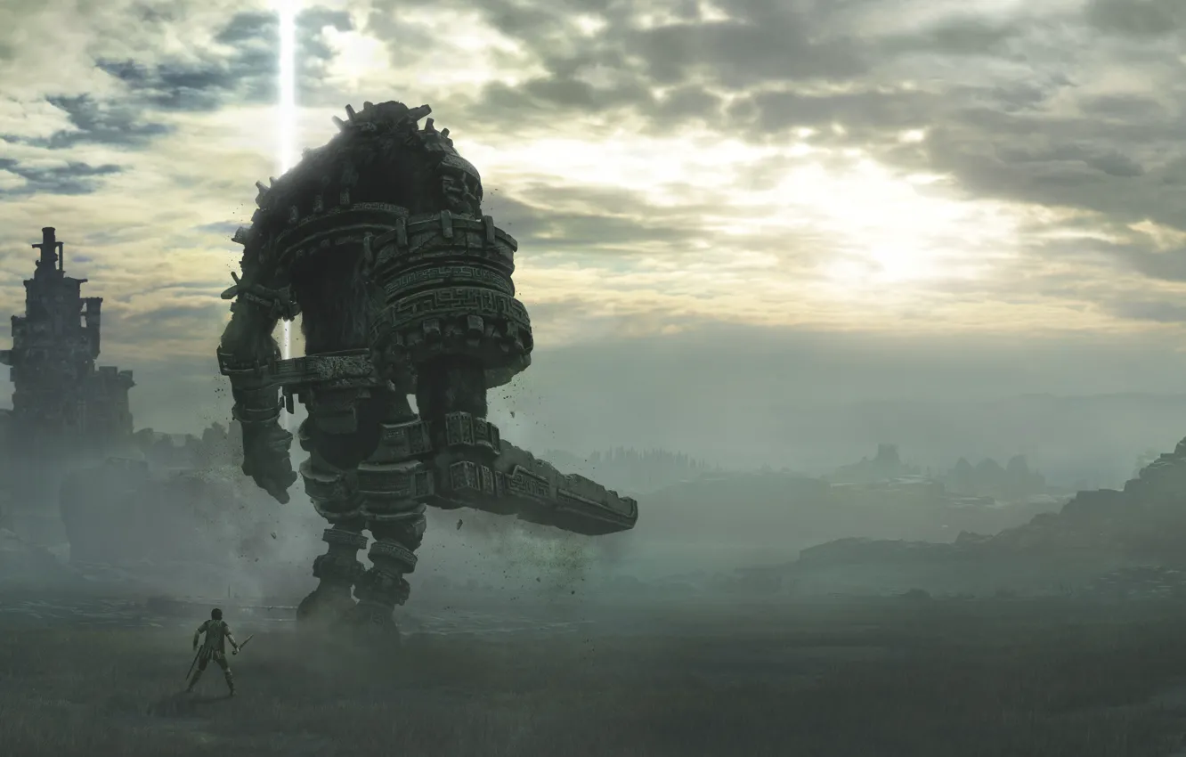 Фото обои Shadow of the Colossus, Sony Interactive Entertainment, Сhasing a Сolossus