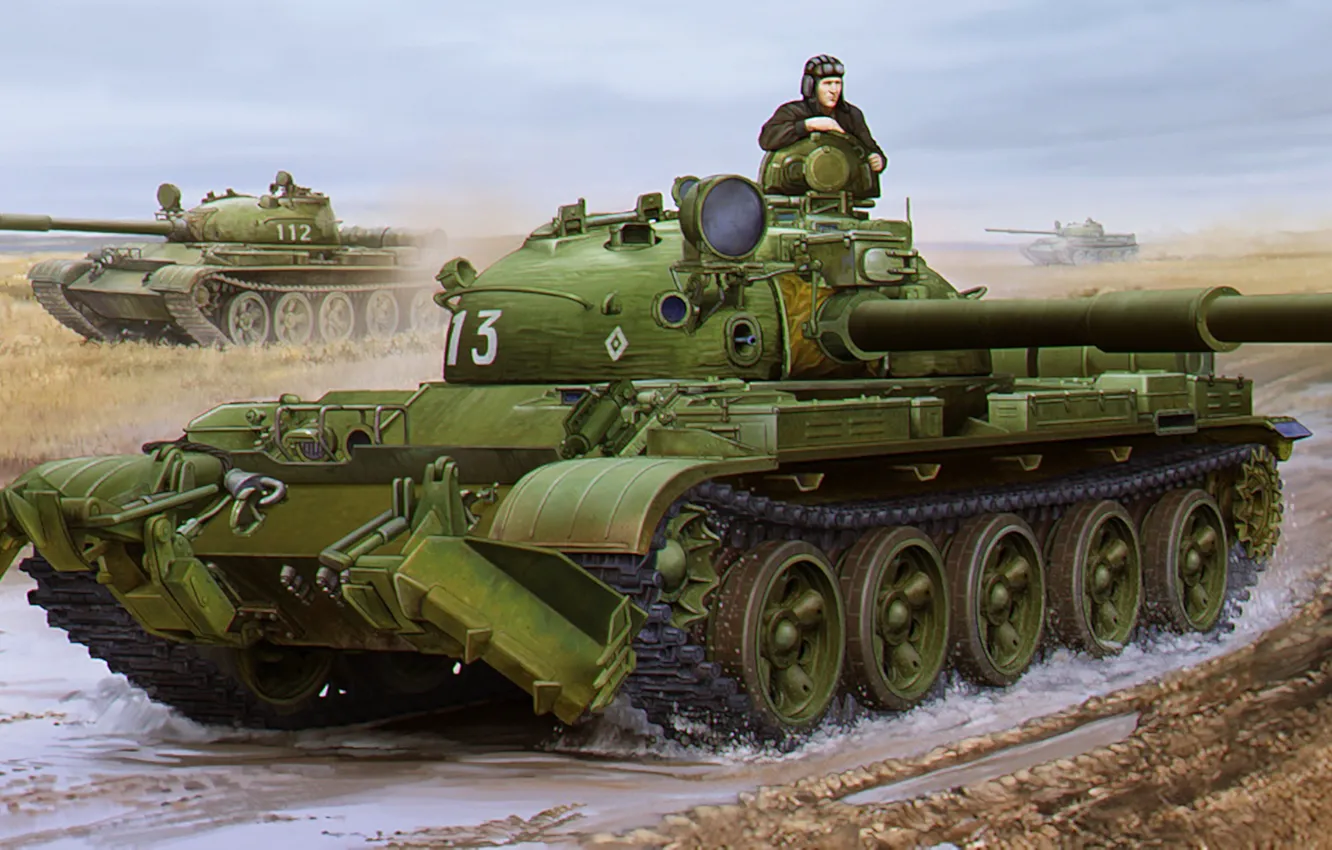 Фото обои art, painting, tank, T-62 Mod1975