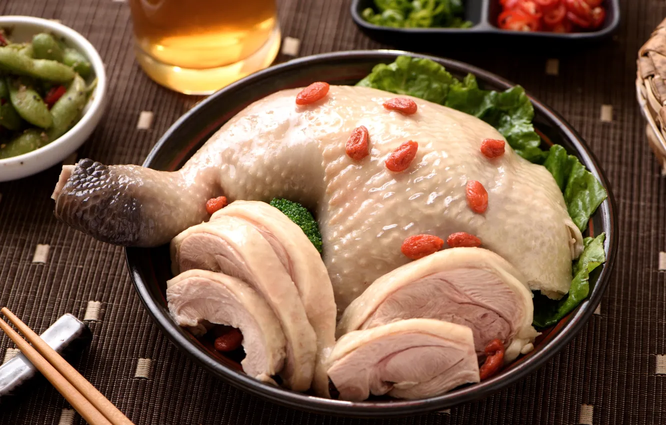 Фото обои курица, мясо, годжи, азиатская кухня
