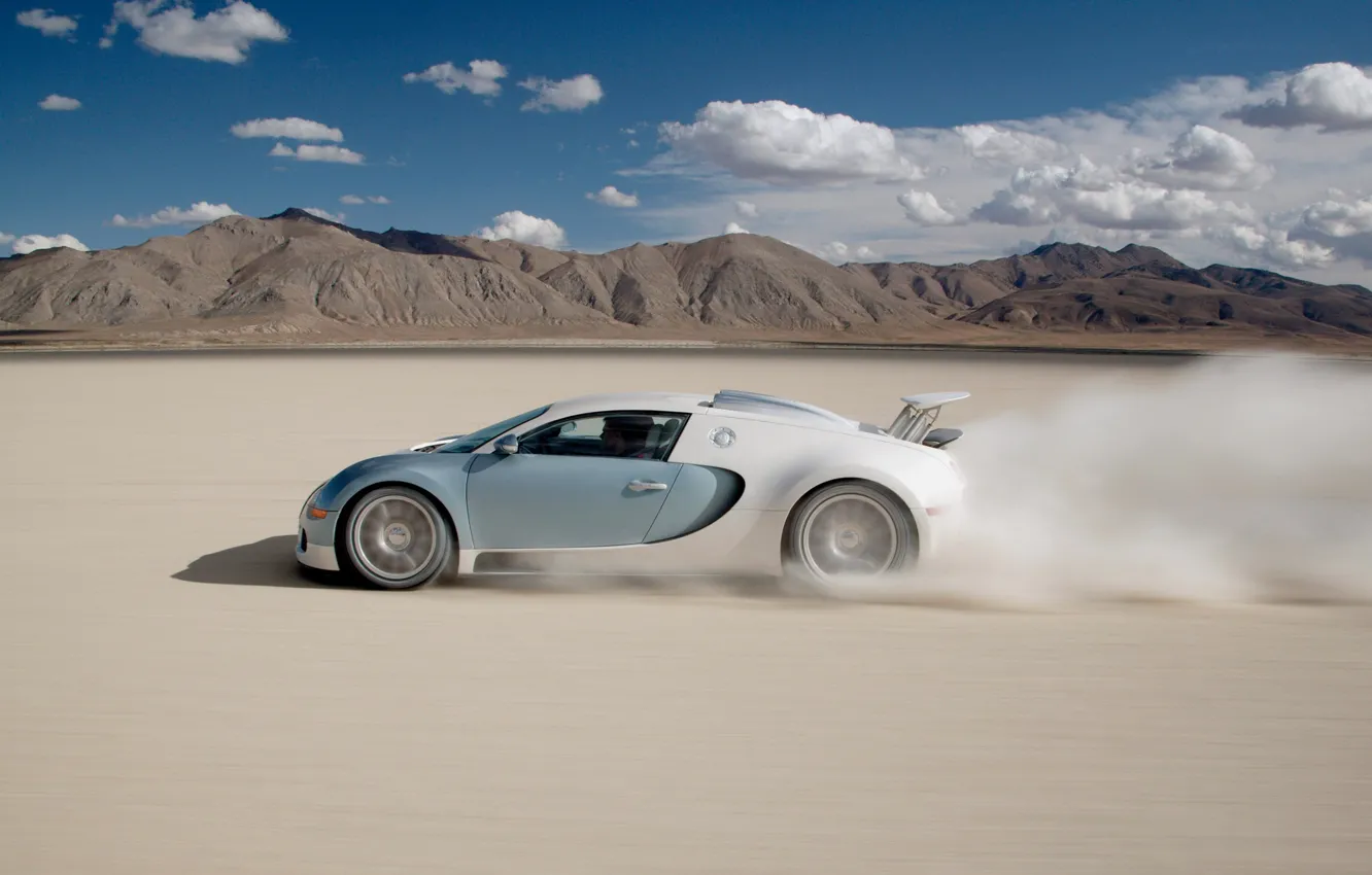 Фото обои пустыня, Bugatti, Veyron