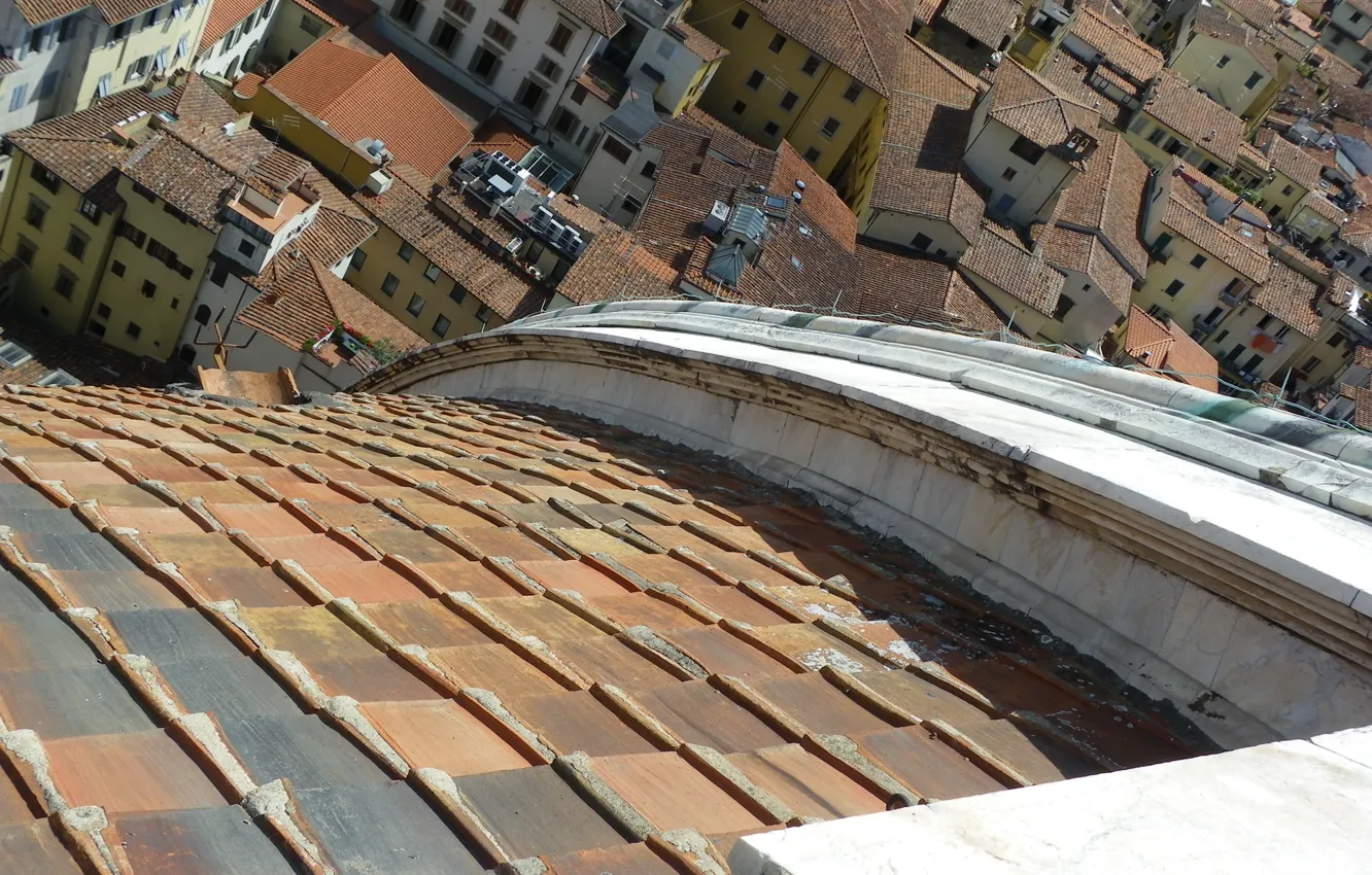 Фото обои Дома, Панорама, Крыши, Флоренция, Italy, Florence, Italia, Panorama