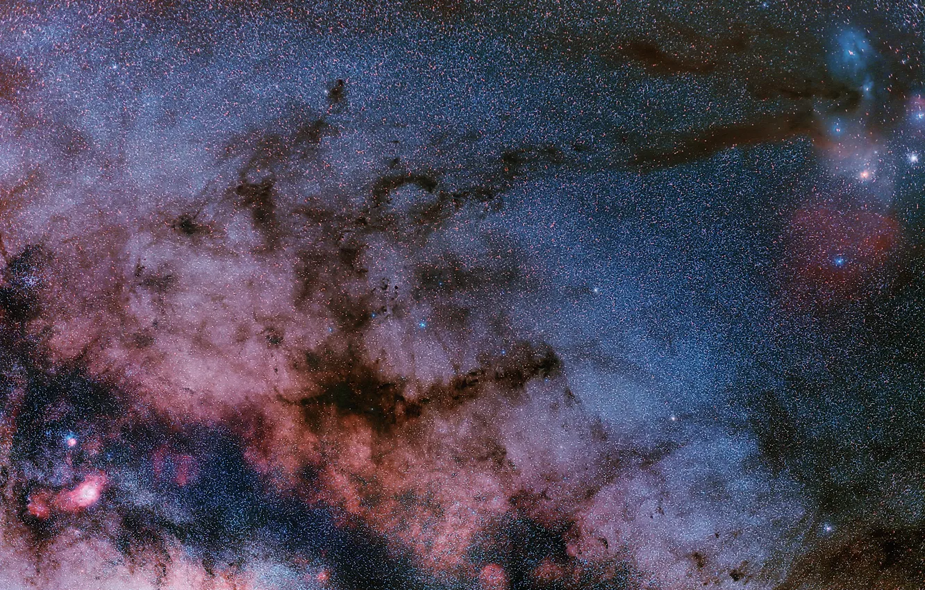 Фото обои космос, туманность, звёзды, Лагуна, созвездие, NGC 6523