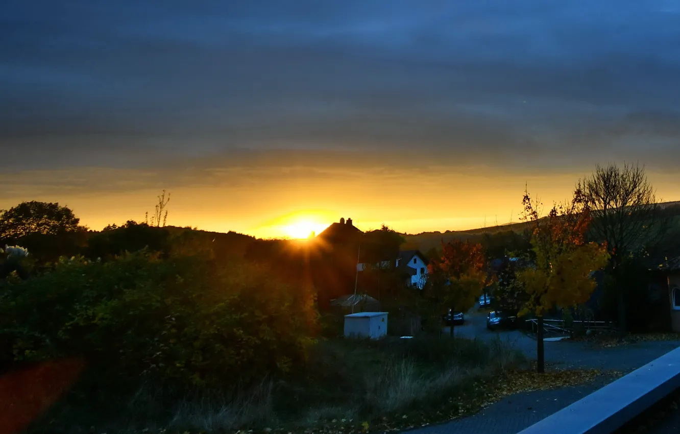 Фото обои Deutschland, Sonnenaufgang, Eifel, Königsfeld