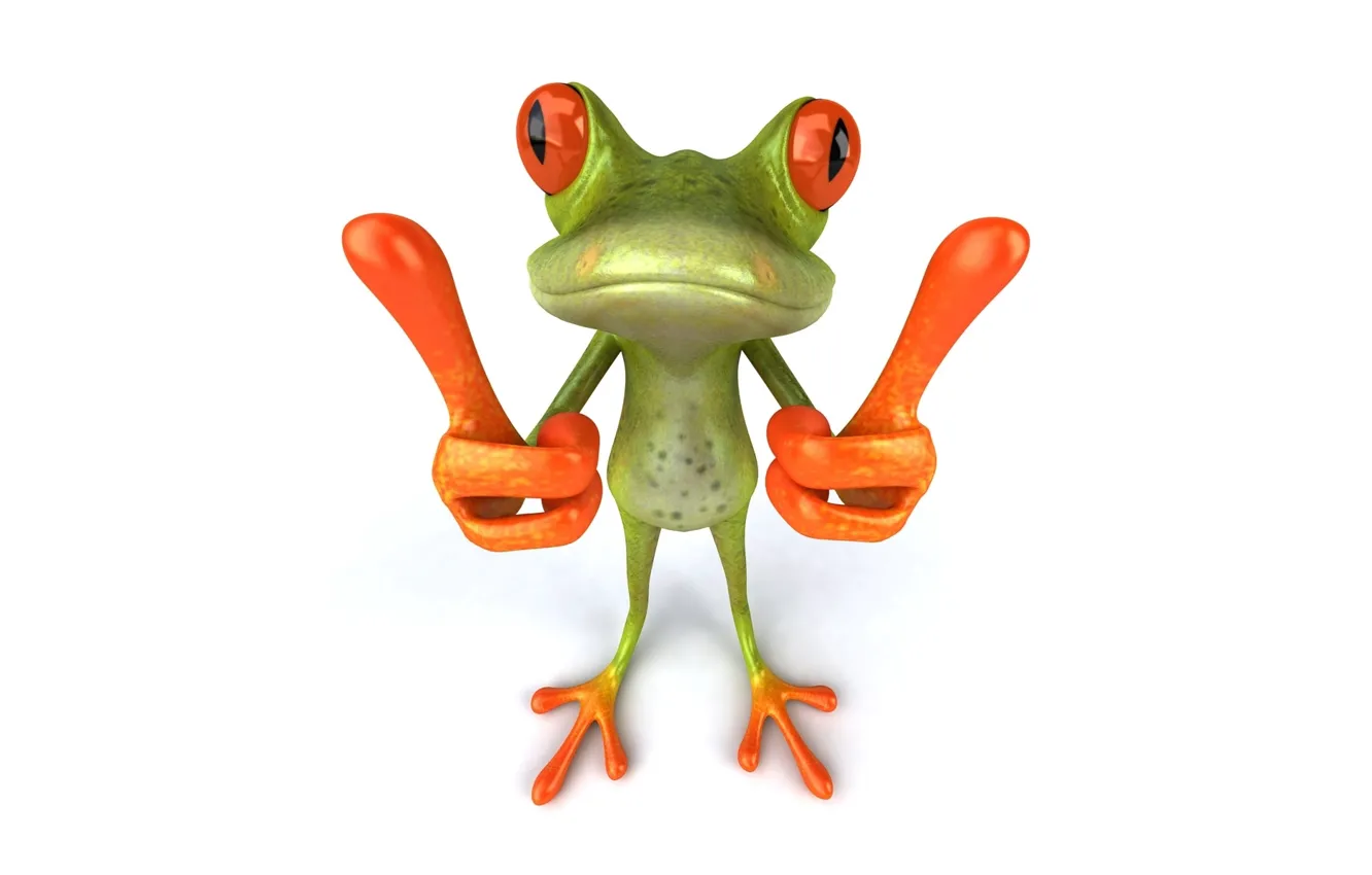 Фото обои графика, лягушка, Free frog 3d, палецы