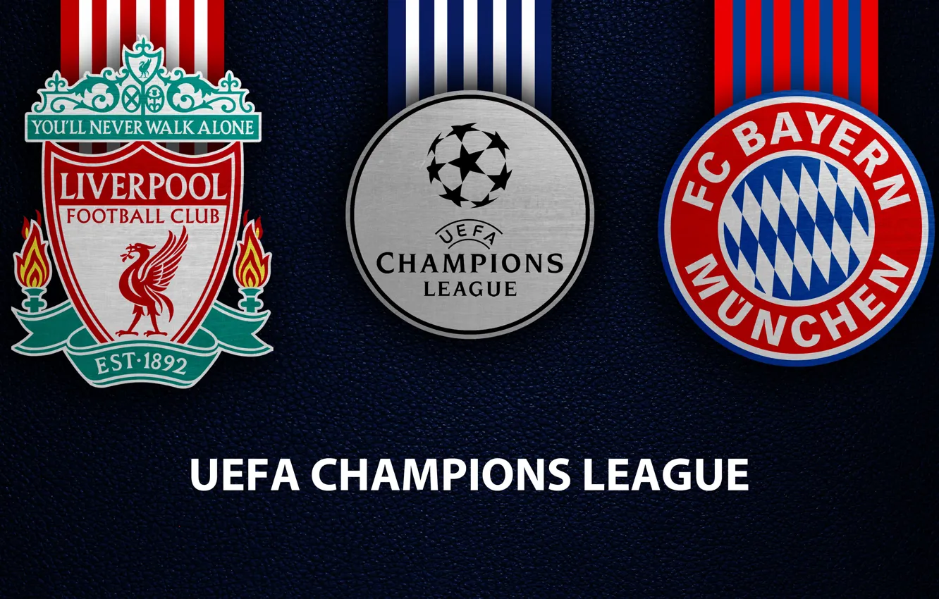Фото обои wallpaper, sport, logo, football, Liverpool, UEFA Champions League, Bayern Munich, Liverpool vs Bayern Munich