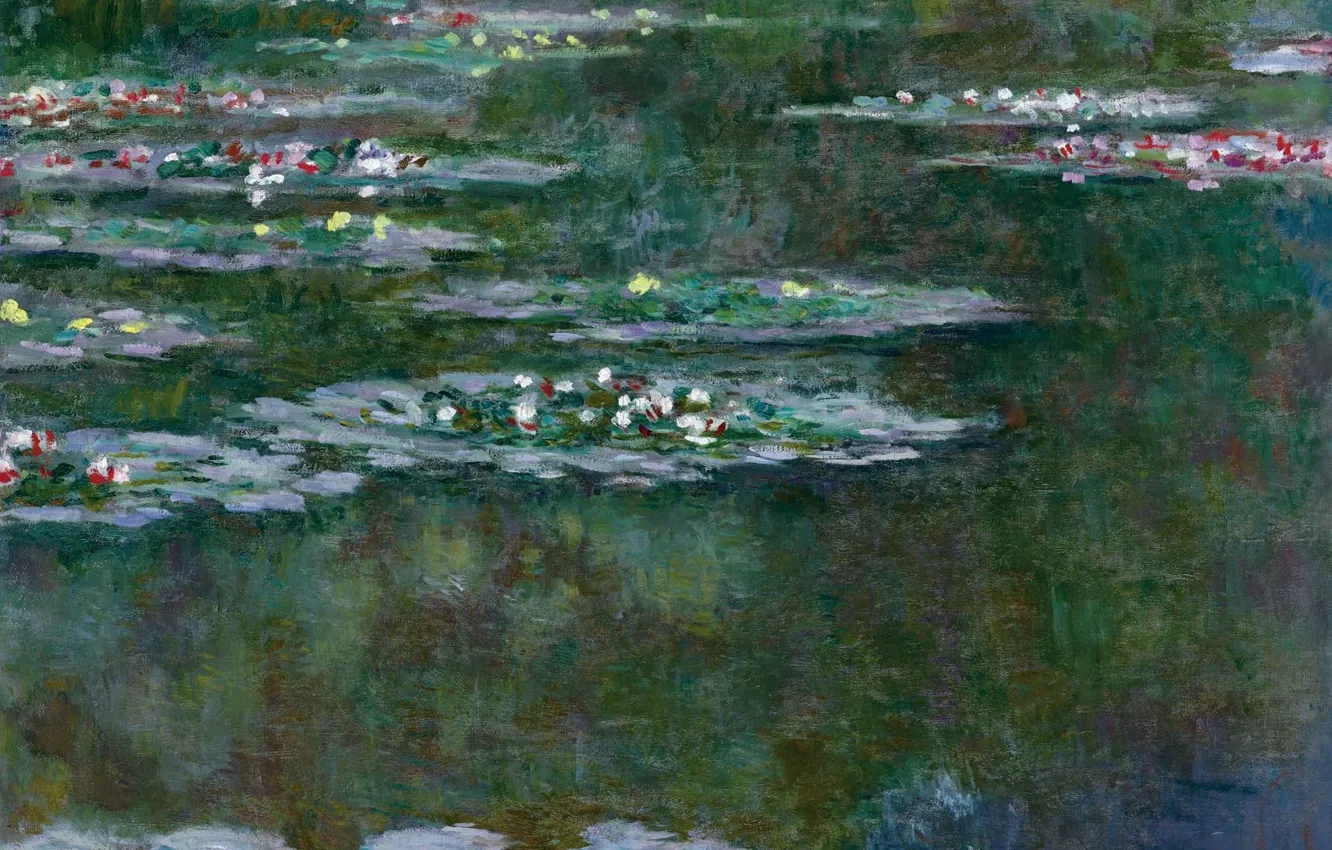 Фото обои цветы, природа, пруд, картина, Claude Monet, Клод Моне, Кувшинки