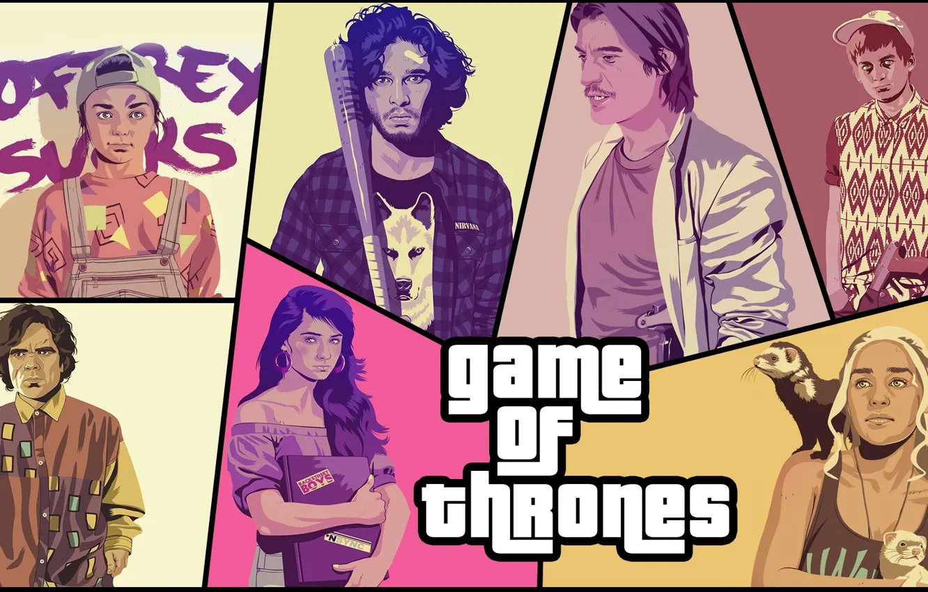 Фото обои пародия, GTA, Игра Престолов, Game of Thrones