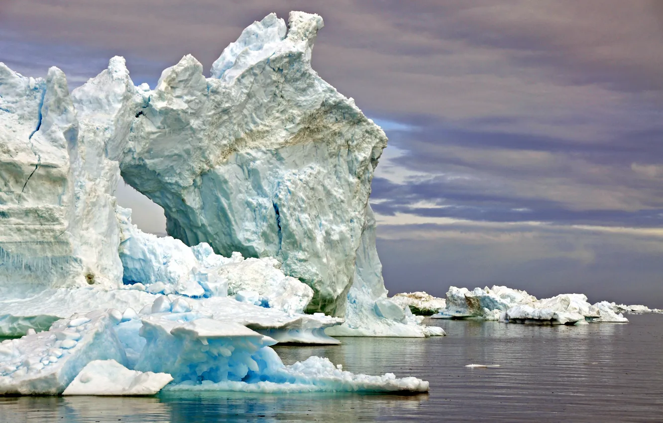 Фото обои холод, вода, океан, лёд, айсберг, мороз, льды, льдина