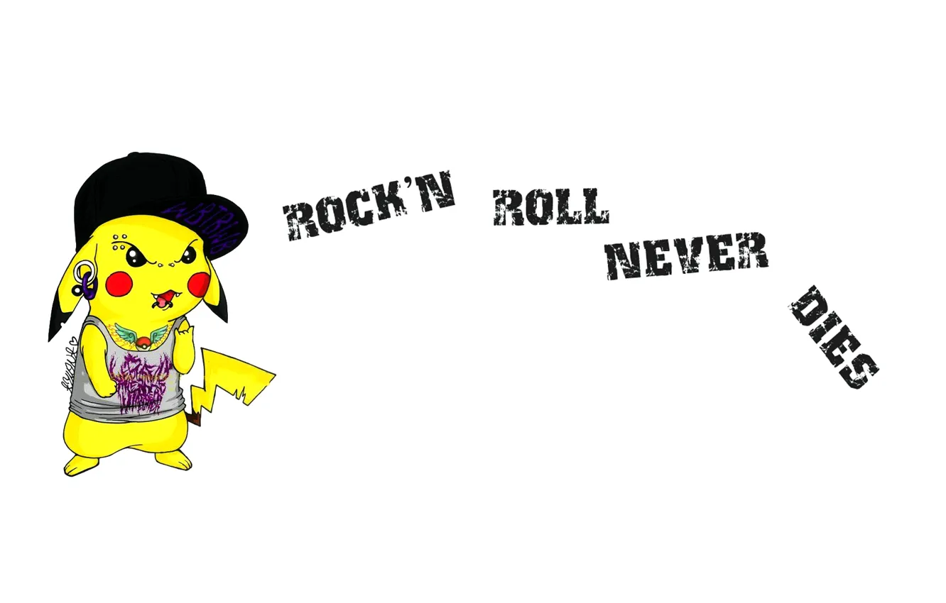 Фото обои Тату, Rock`n`Roll, Pikachu, Пикачу