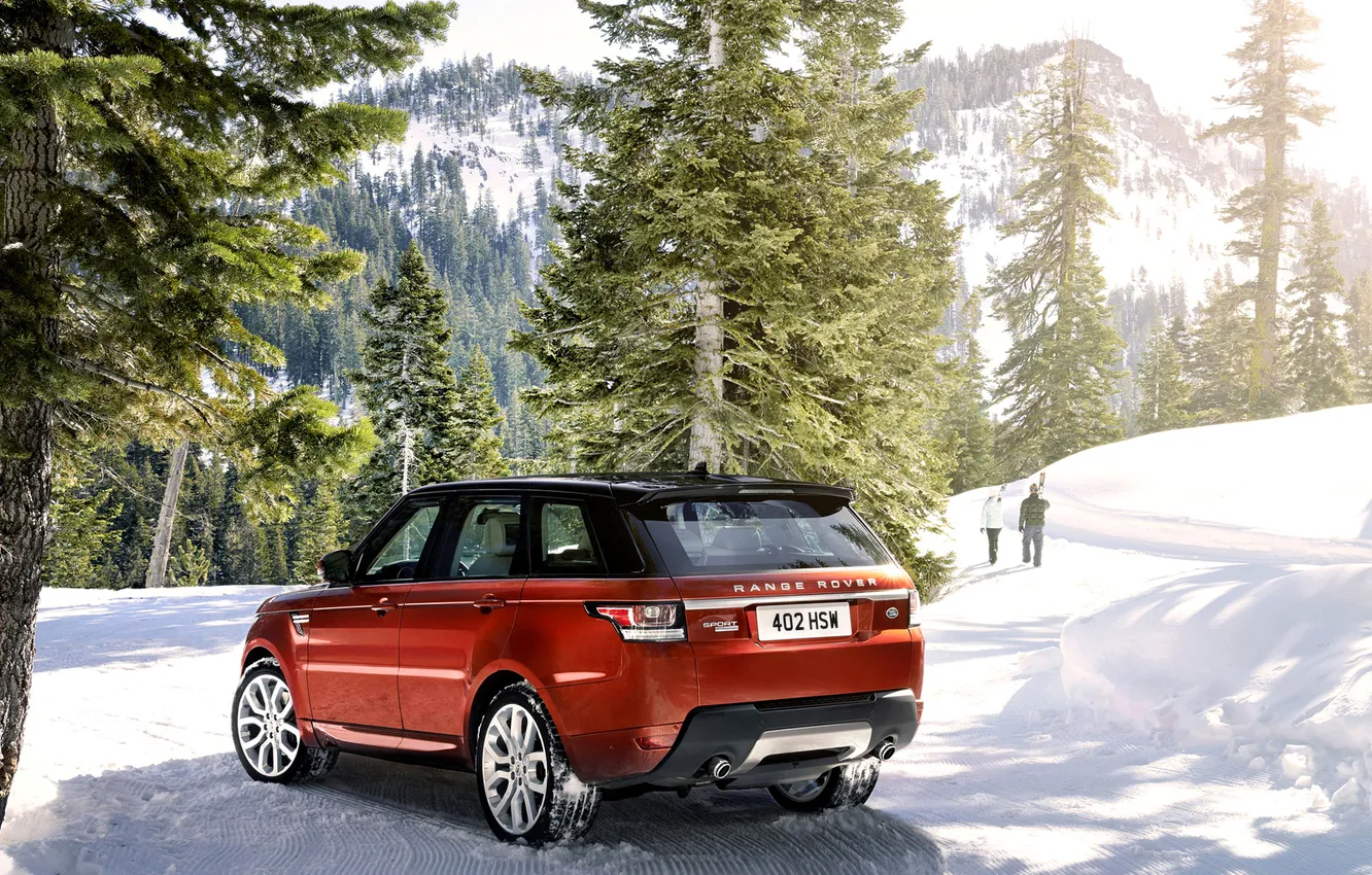 Фото обои зима, снег, деревья, пейзаж, горы, Land Rover, Sport