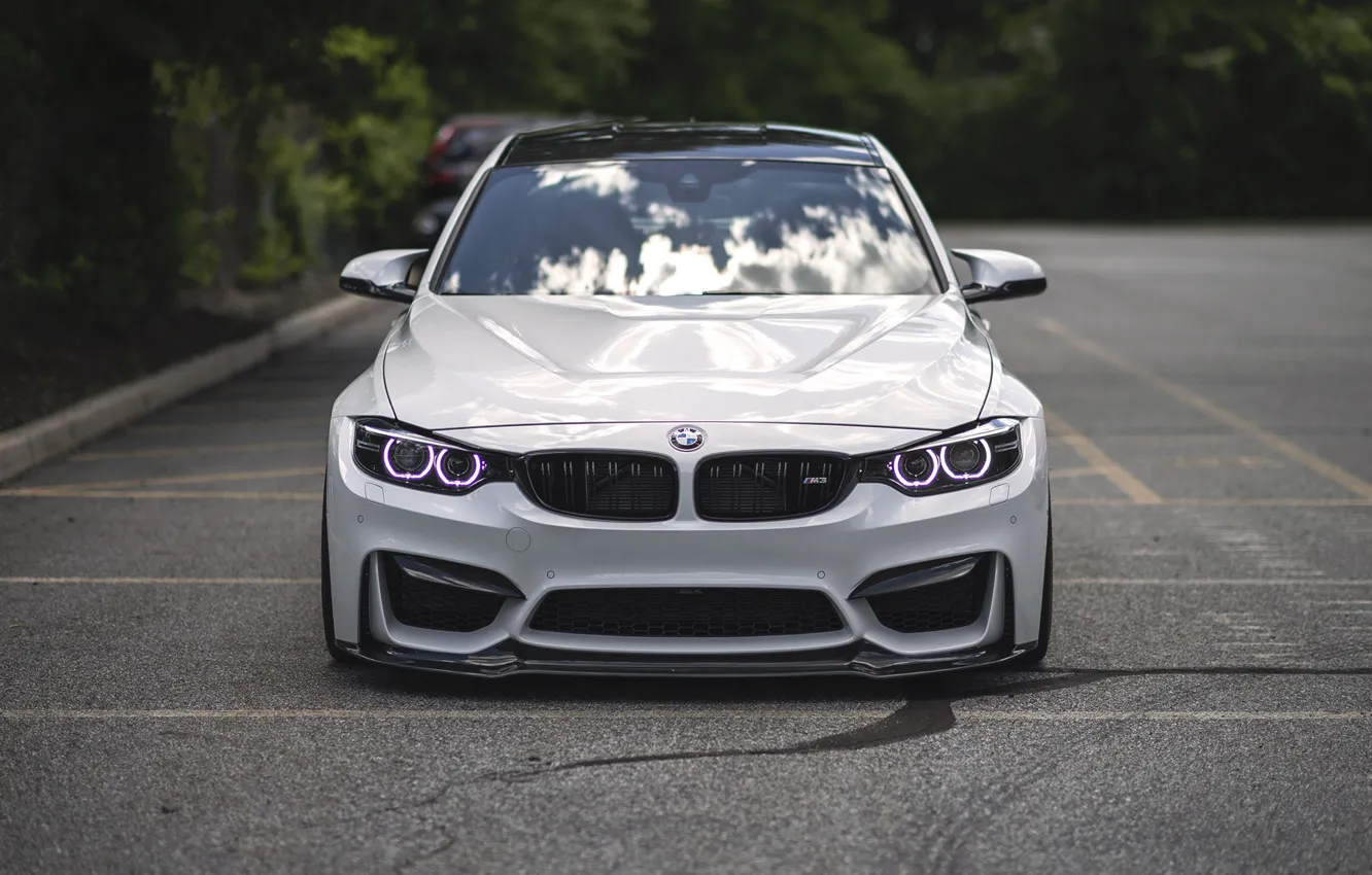 Фото обои BMW, Light, Front, White, Face, F80, LED, Angel Eye
