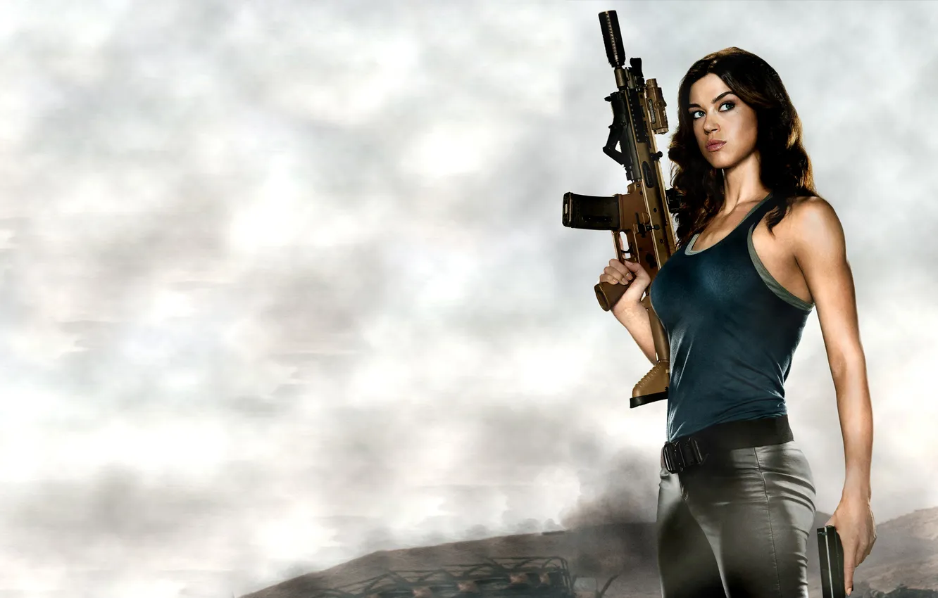 Фото обои девушка, туманность, пистолет, автомат, Бросок кобры, G.I. Joe: The Rise of Cobra